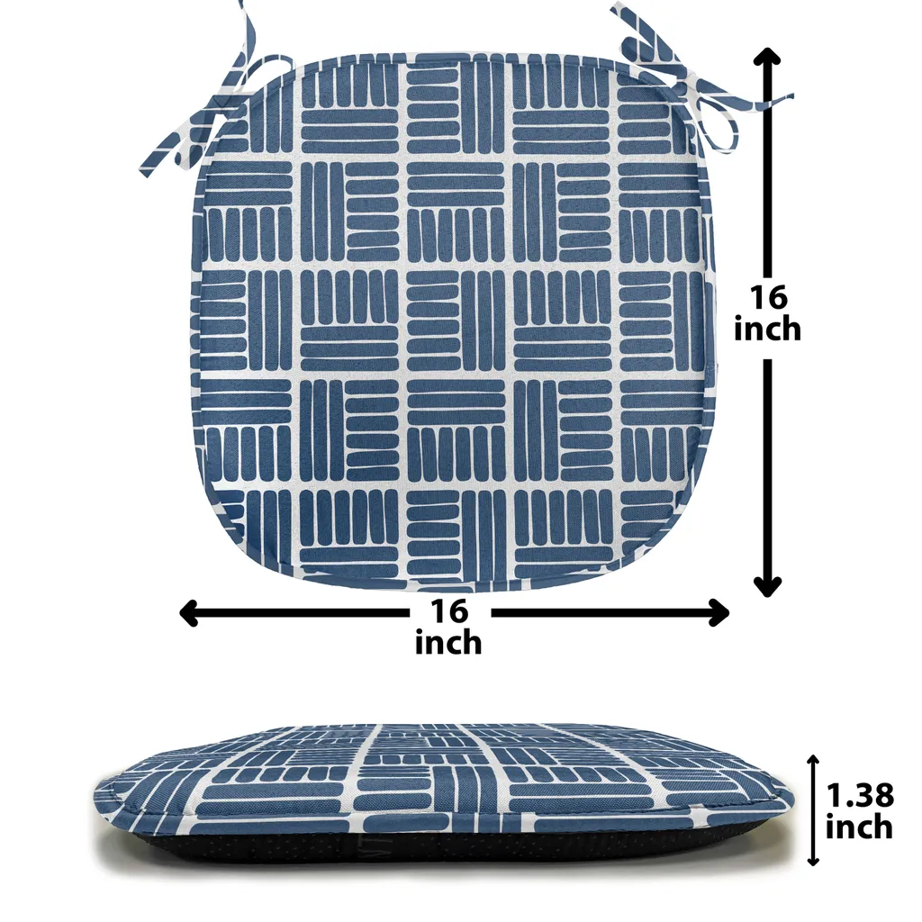 Set 4 Cuscini Sedie ABAKUHAUS 40x40 Blu Notte - Impermeabili con Lacci - 4