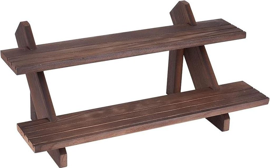 Holzschmuckständer Standard mit zwei Lagen und Rillen für verschiedene Displays