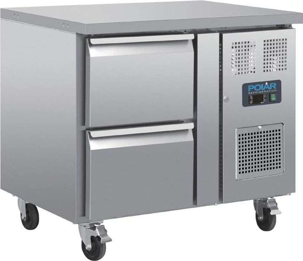 Polar Serie U GN-Kühltisch mit 2 Schubladen 124L