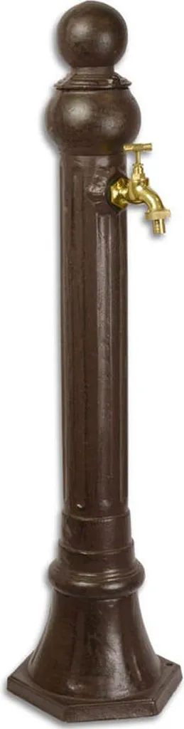 Fontaine sur pied pour jardin extérieur coloris brun antique de 84 cm