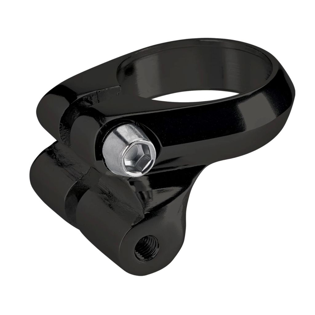 Elektra Sattelklemme mit Gepäckträger Aufnahme Sattelstützenklemme Fahrrad 31,8 mm 28,6 mm Sattelrohrschelle Sattelschelle