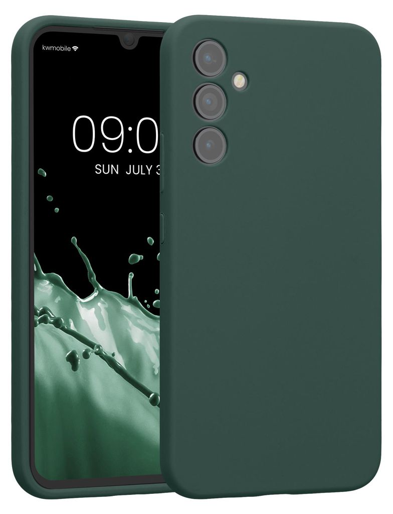 kwmobile Hülle kompatibel mit Samsung Galaxy A34 5G - Hülle Silikon gummiert - Handyhülle - Handy Case in Blaugrün