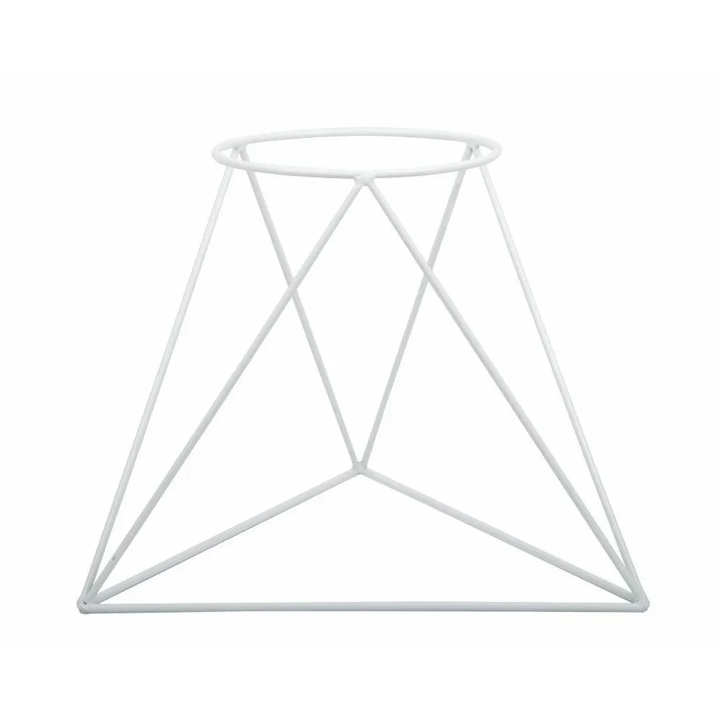 Porte-fleurs triangulaire en métal blanc 40 cm - Support décoratif chic