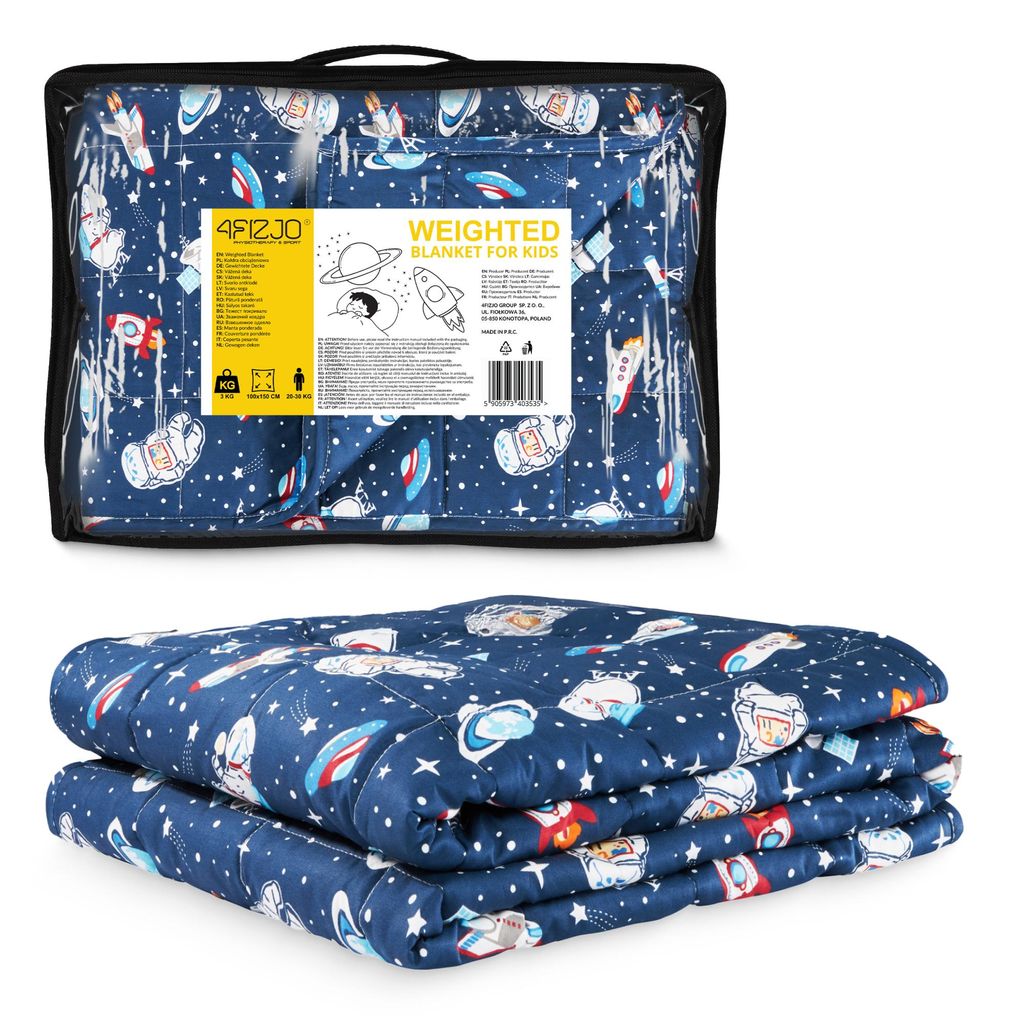 4FIZJO Gewichtsdecke Kinder, 3 kg, 100x150 cm, Glasperlen Produktbild 