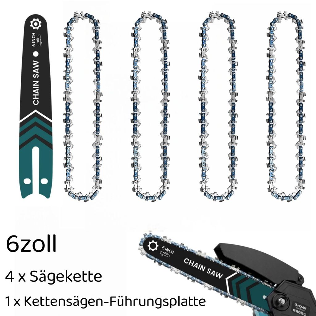 Kettensäge Sägekette & Führungsschiene Set 6/8 Zoll für Produktbild 