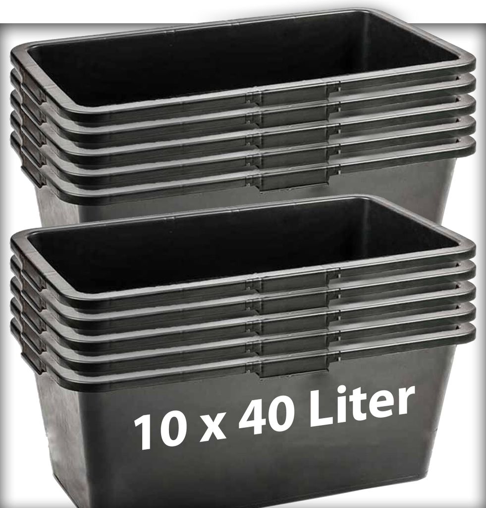 10 Stk. 40 Liter Mörtelkasten Pflanzwanne Tuppe Zementkübel Produktbild 