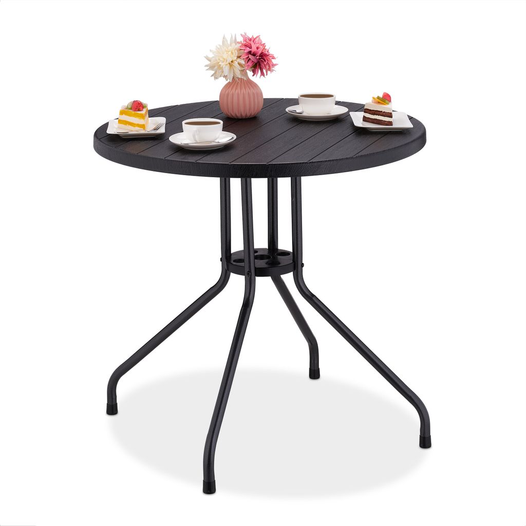 Tavolo da giardino Relaxdays, A x Ø: 75 x 80 cm, tavolo da Immagine del prodotto 