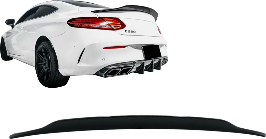Becquet Arrière Sport pour Mercedes C205 Coupé 2014-2019 Look Noir Brillant