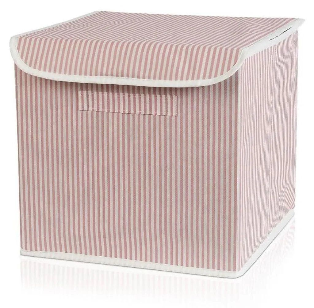 Bac de rangement en tissu pliable avec couvercle pour linge et jouets
