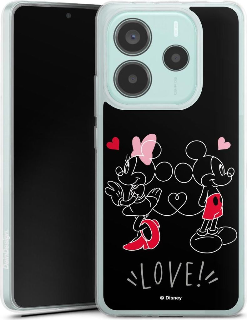 DeinDesign Handyhülle für Xiaomi Redmi Note 14 5G Silikon Hülle Case Smartphone Schutzhülle Disney Liebe Mickey & Minnie Mouse