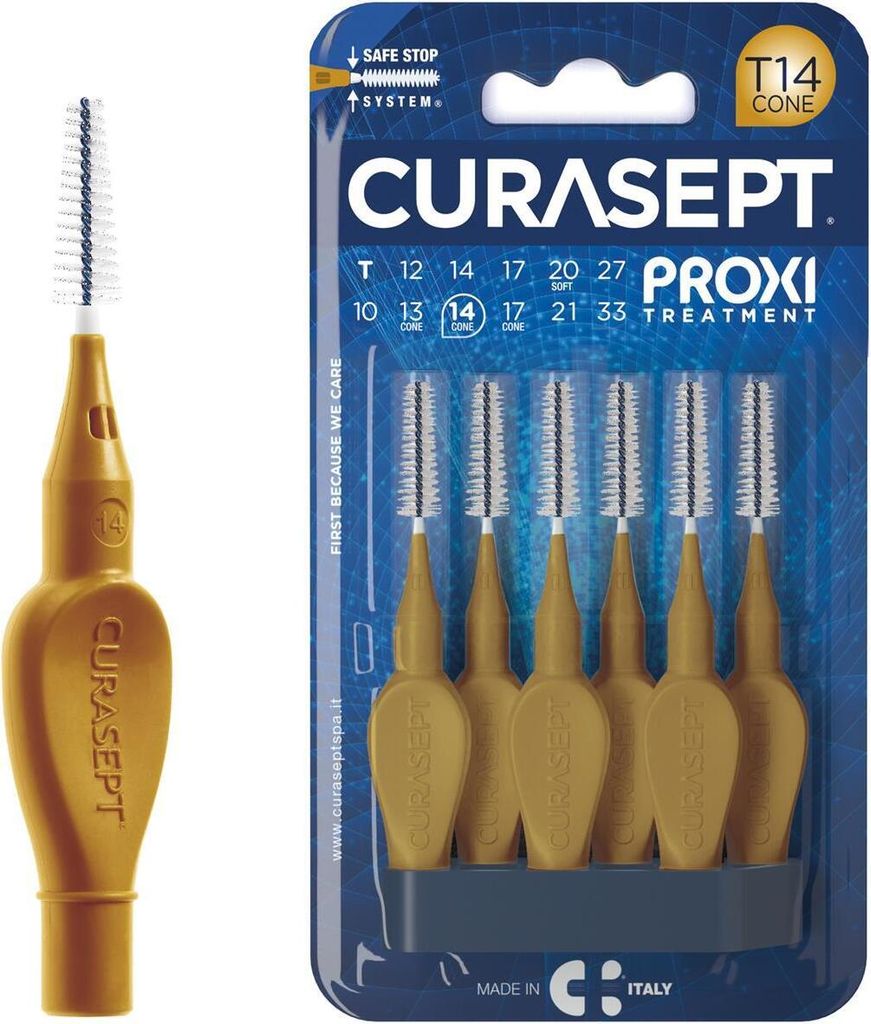 Curasept Proxi Interdental Brushes T14 Gold 1.4mm Conical Interdental Space