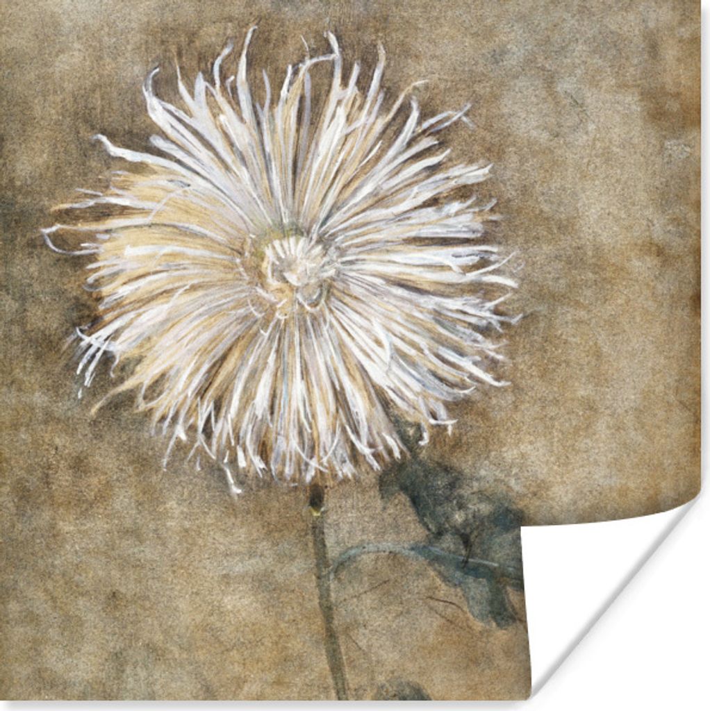 MuchoWow Poster Chrysantheme - Piet Mondrian - Alte Meister 30x30 cm - Wandposter - Printing