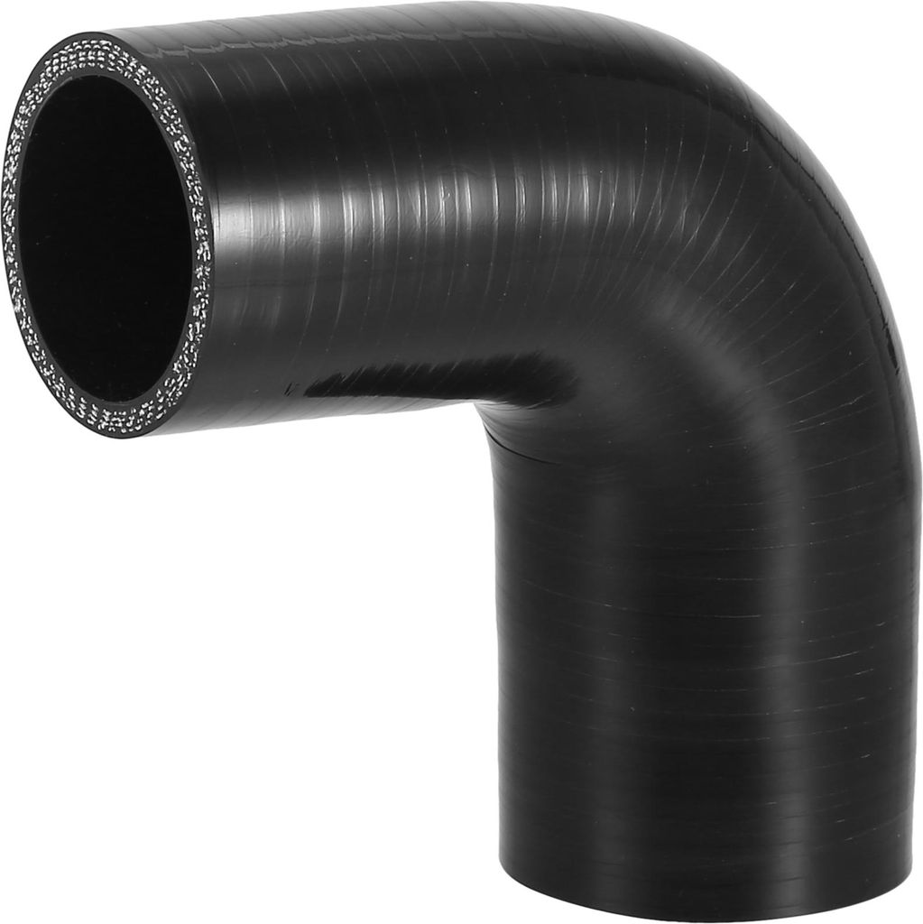 1 Stück 45-51mm 1,77"-2,01" ID 102mm 4,02" Länge 90 Grad Schwarzer Autosilikonschlauch Kühlmittelschlauch Universal
