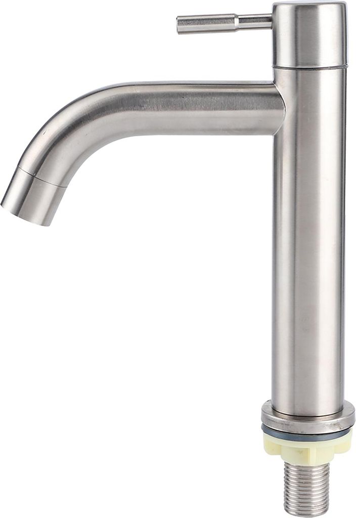 G1/2 Edelstahl Gebürsteter Einhebel-Kaltwasserhahn - Waschbecken-Wasserhahn, Badezimmerzubehör (Ohne Rohr)