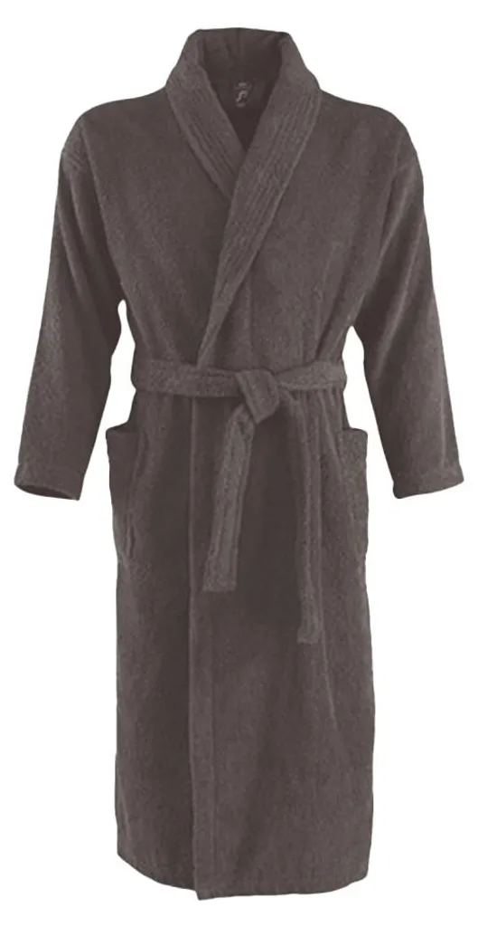 Fini le Froid en Sortant du Bain avec le Peignoir Palace SOLS Gris S-M