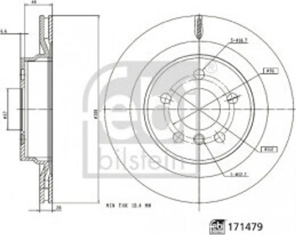 Disque de frein sans vibration Febi 171479 pour BMW F48 F44 et Mini F60
