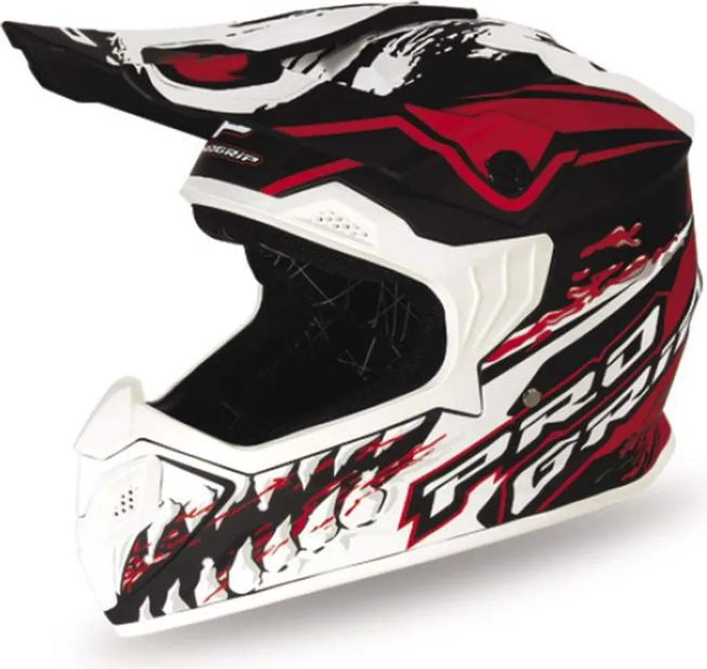 Casque de moto cross enfant Progrip PG3009 XL Jurassic blanc