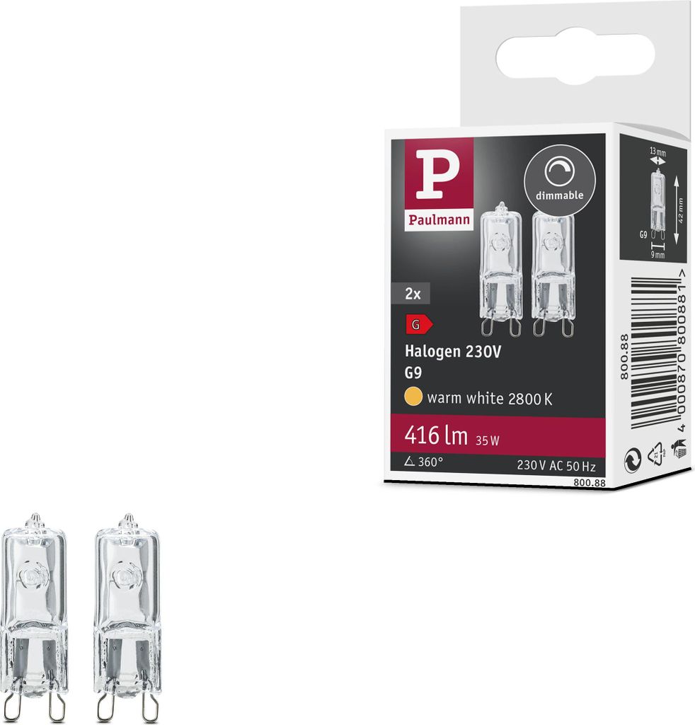 Paulmann Hochvolthalogen Stiftsockel 2er-Pack Produktbild 