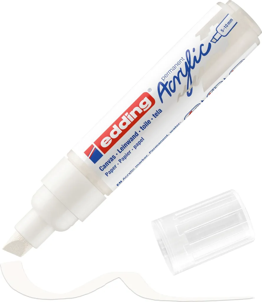 Feutre peinture acrylique edding 5000 blanc pour marquage permanent
