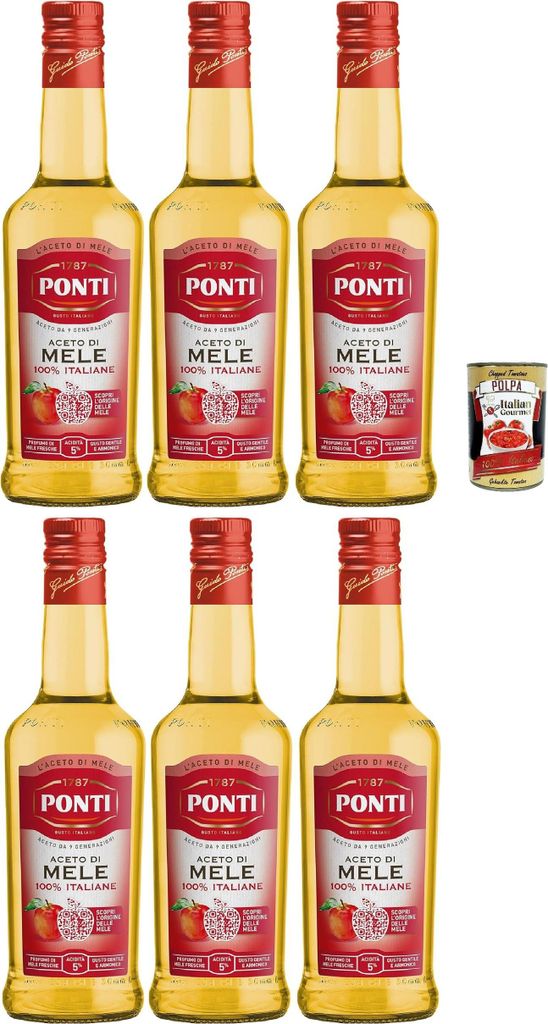 Ponti, Aceto di Mele 100% Italiane, Apfelessig mit einem Produktbild 
