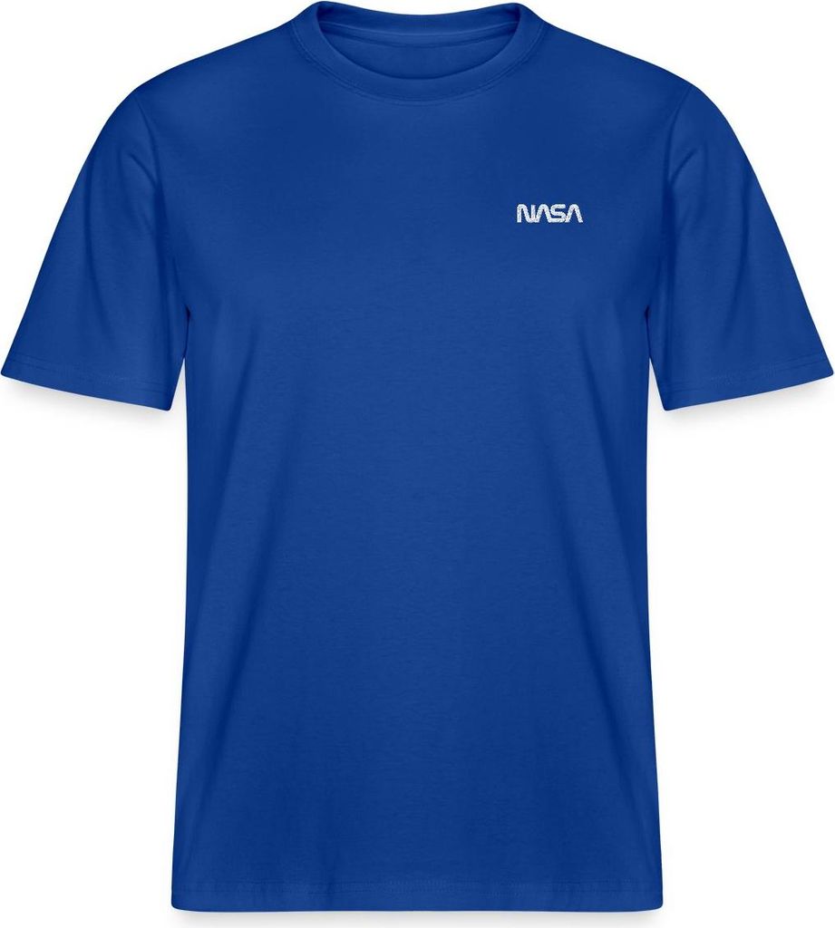 Spreadshirt Nasa Logo Klein Weiß Stick Relaxed Fit Uni T-Shirt, XS, Dunkelblau