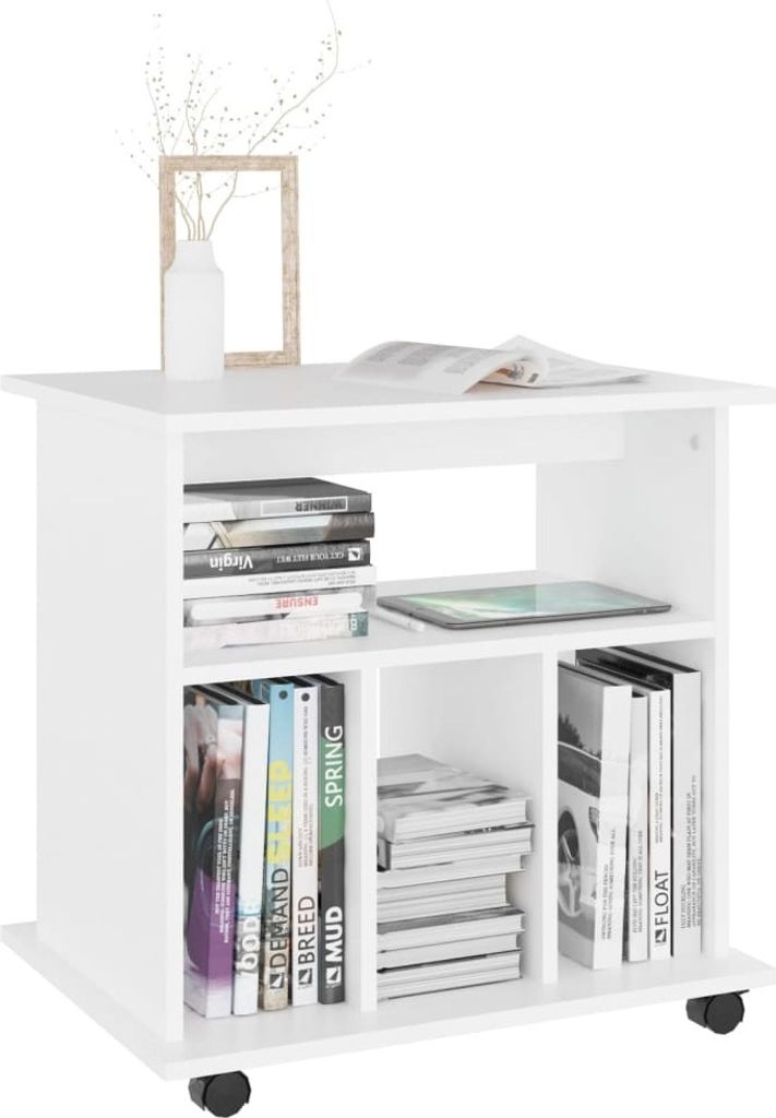 vidaXL Szafka na kółkach biała 60x45x60 cm materiał Zdjęcie produktu 6