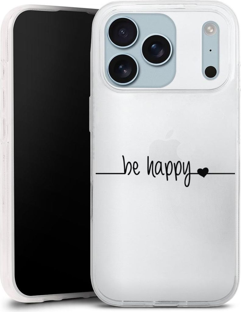 DeinDesign Slim Hülle für Apple iPhone 17 Pro Silikon Case Ultra Dünn Handyhülle Glück Statement Motiv ohne Hintergrund