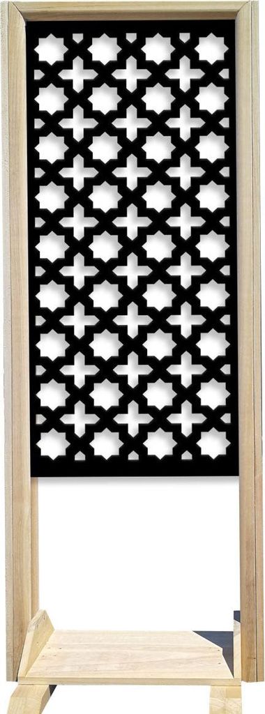 CROSS – Raumteiler – Modulierbarer Paravent – 70x190 cm – aus Holz und PVC schwarz