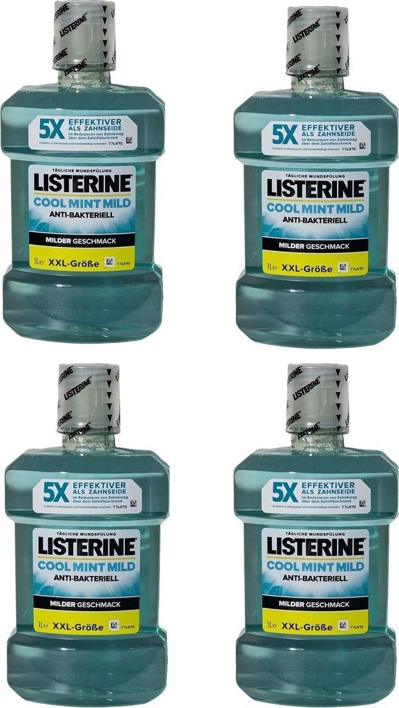 4x 1000ml Listerine coolmint - Zero milder Geschmack ohne Alkohol