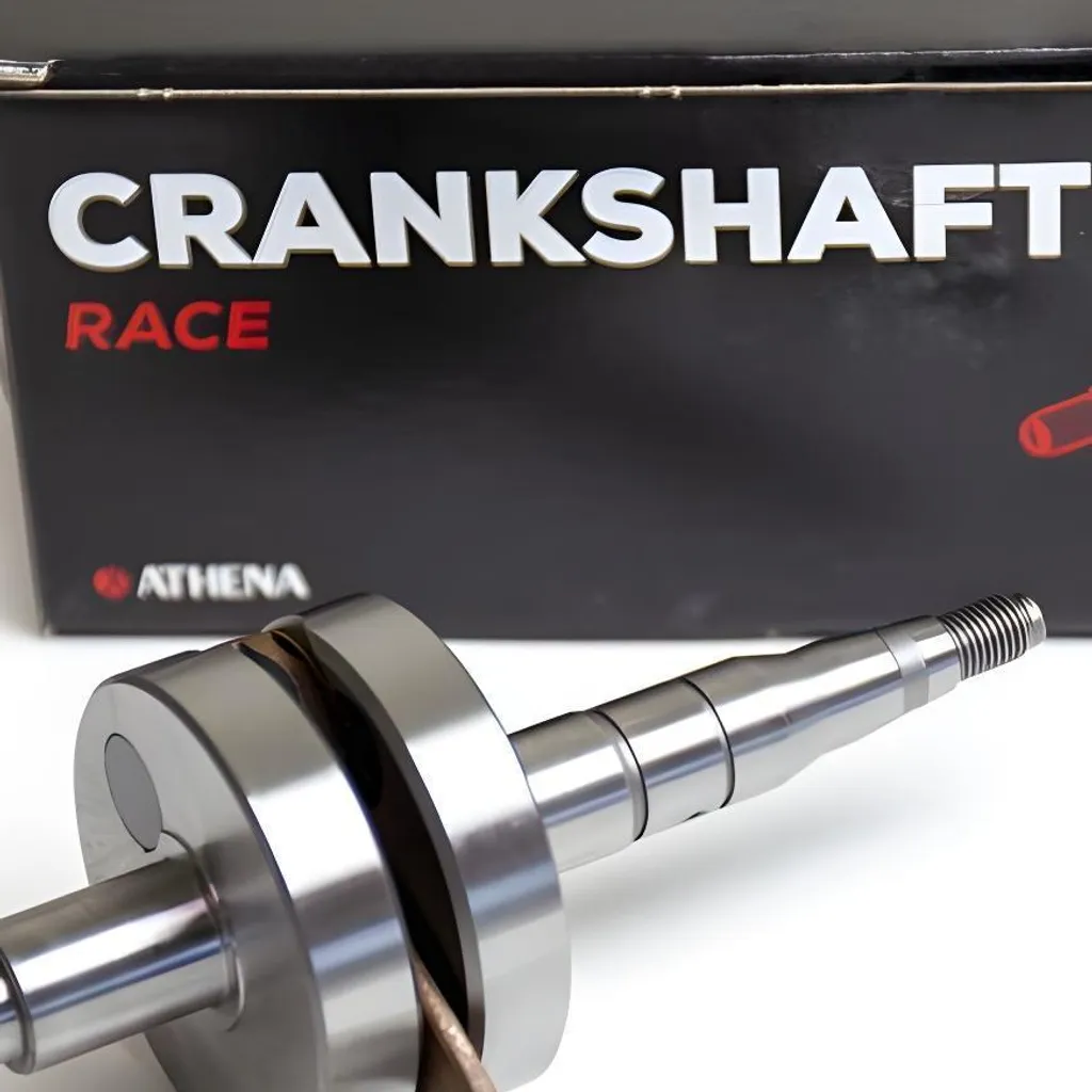 Vilebrequin Athena Racing 12mm pour booster et moteurs Minarelli vert.