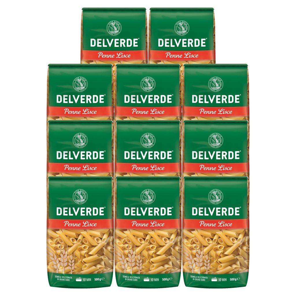 Delverde Penne Lisce Selezionata di Grano Duro Pasta 500g 11er Pack
