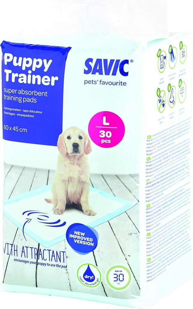 Savic Ersatzpads für Puppy Trainer-Hundetoilette, Größe L, 60 x 45 cm, 30 Stück
