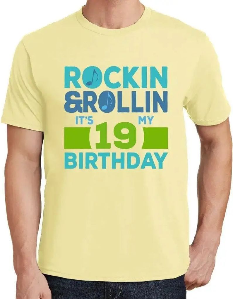 Herren Grafik T-Shirt Rockin' & rollin' es ist mein Geburtstag 19 – Rockin' & Rollin', It's My Birthday 19 – Geschenk 19. Geburtstag Jahrestag 19