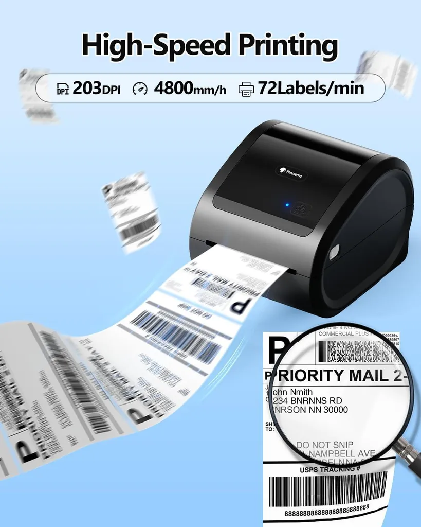 Imprimante de Codes-Barres Bluetooth Phomemo D520BT Sans Encre et Rapide - 4
