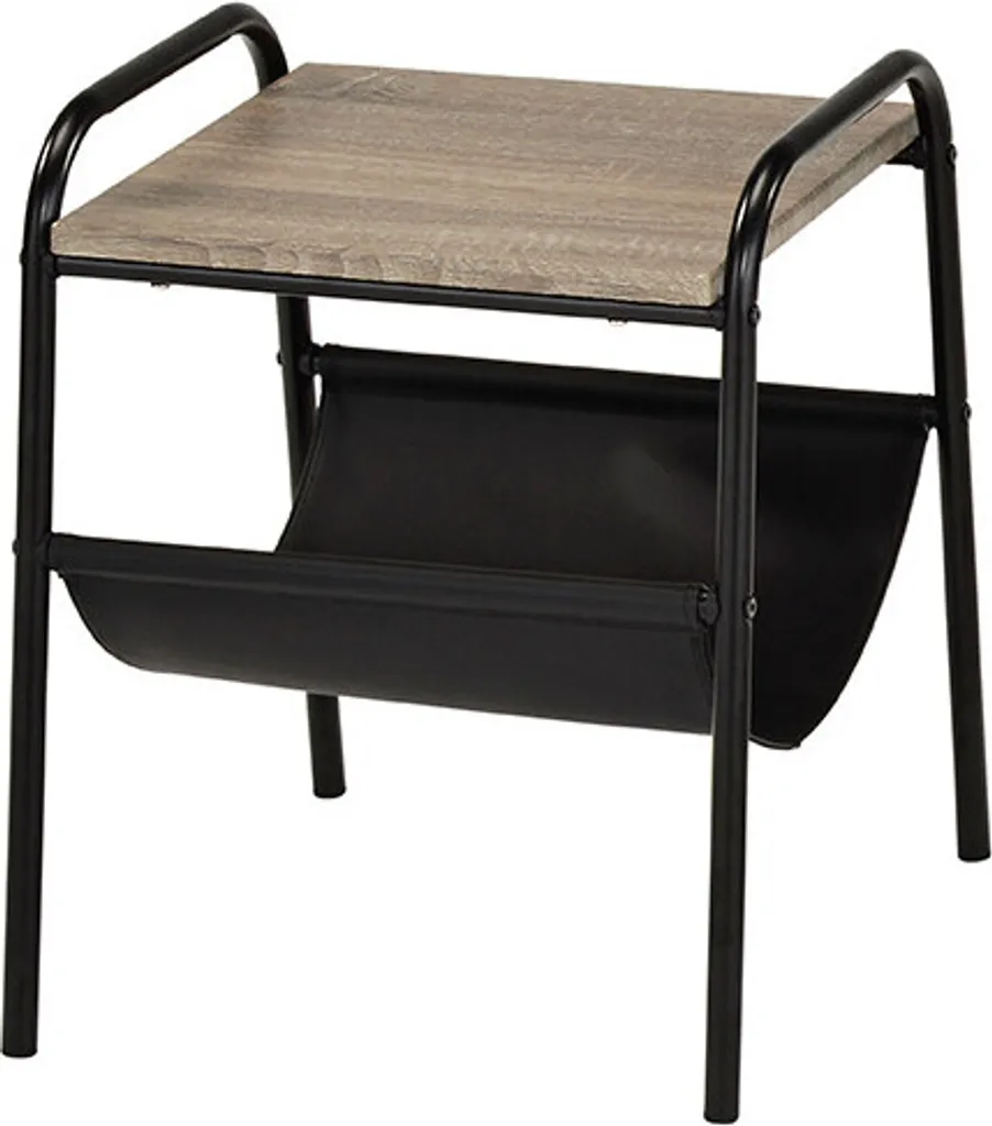 Table Basse d'Appoint NODINA Noir et Sonoma pour Petits Espaces et Studios