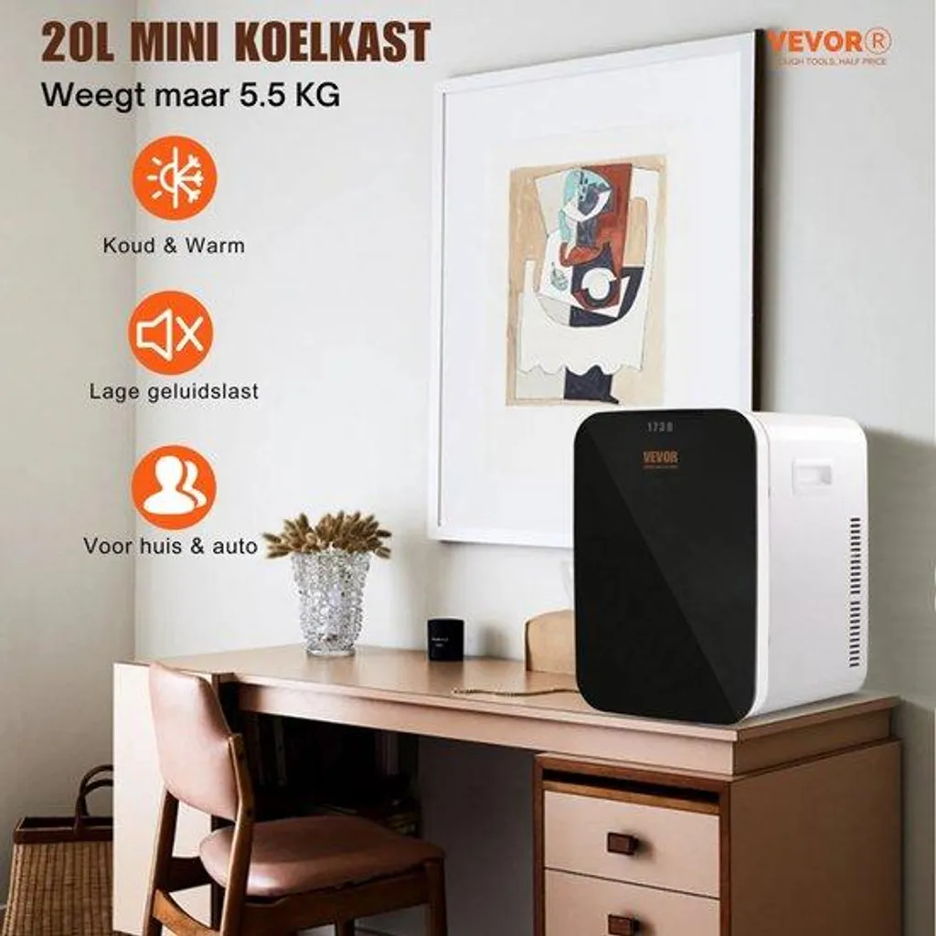 Petit frigo pour chambre 20 litres portable, idéal cosmétiques et eau
