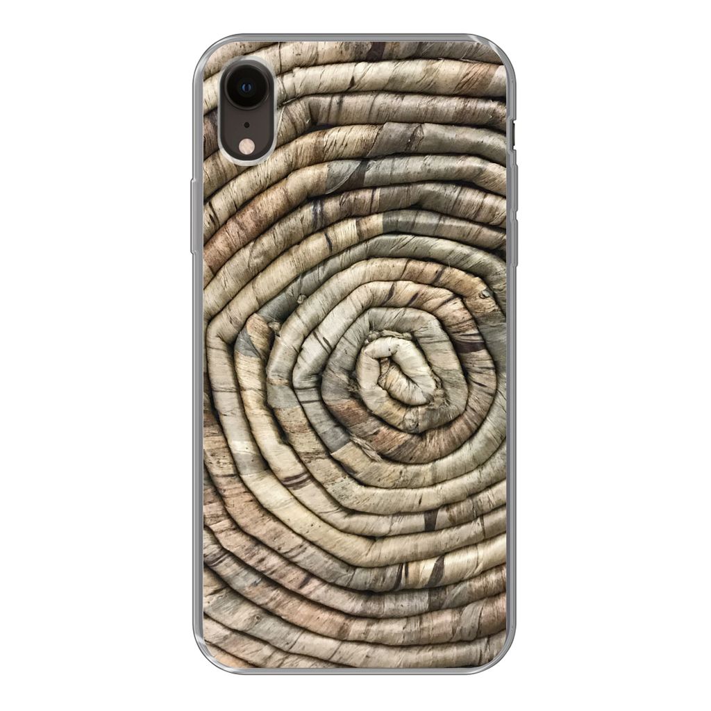 MuchoWow Handyhülle Schutzhülle Hülle für iPhone XR Kreis - Schilf - Korb Silikon Softcase Handy Hülle - Schutzdeckel