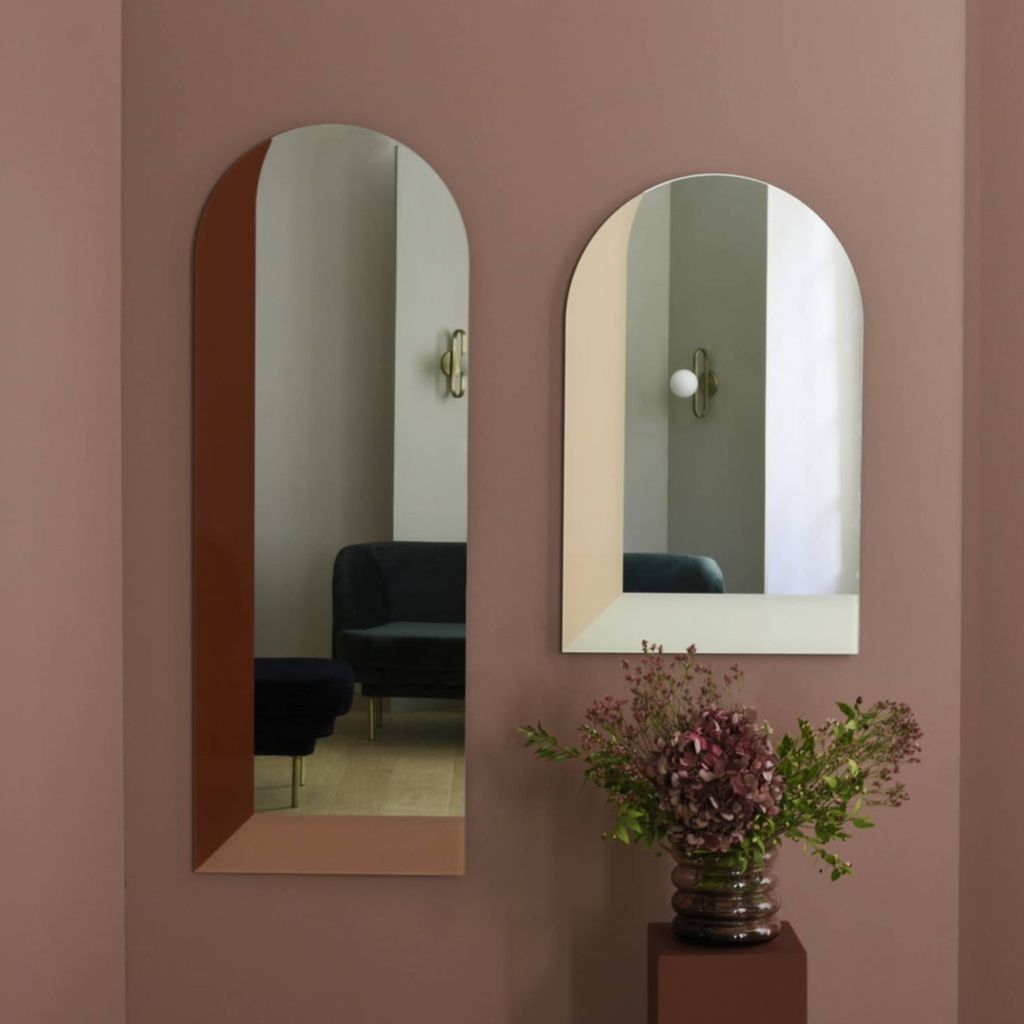 GOLD&CHROME Halbovaler Rahmenloser Wandspiegel aus Kristall Produktbild 5