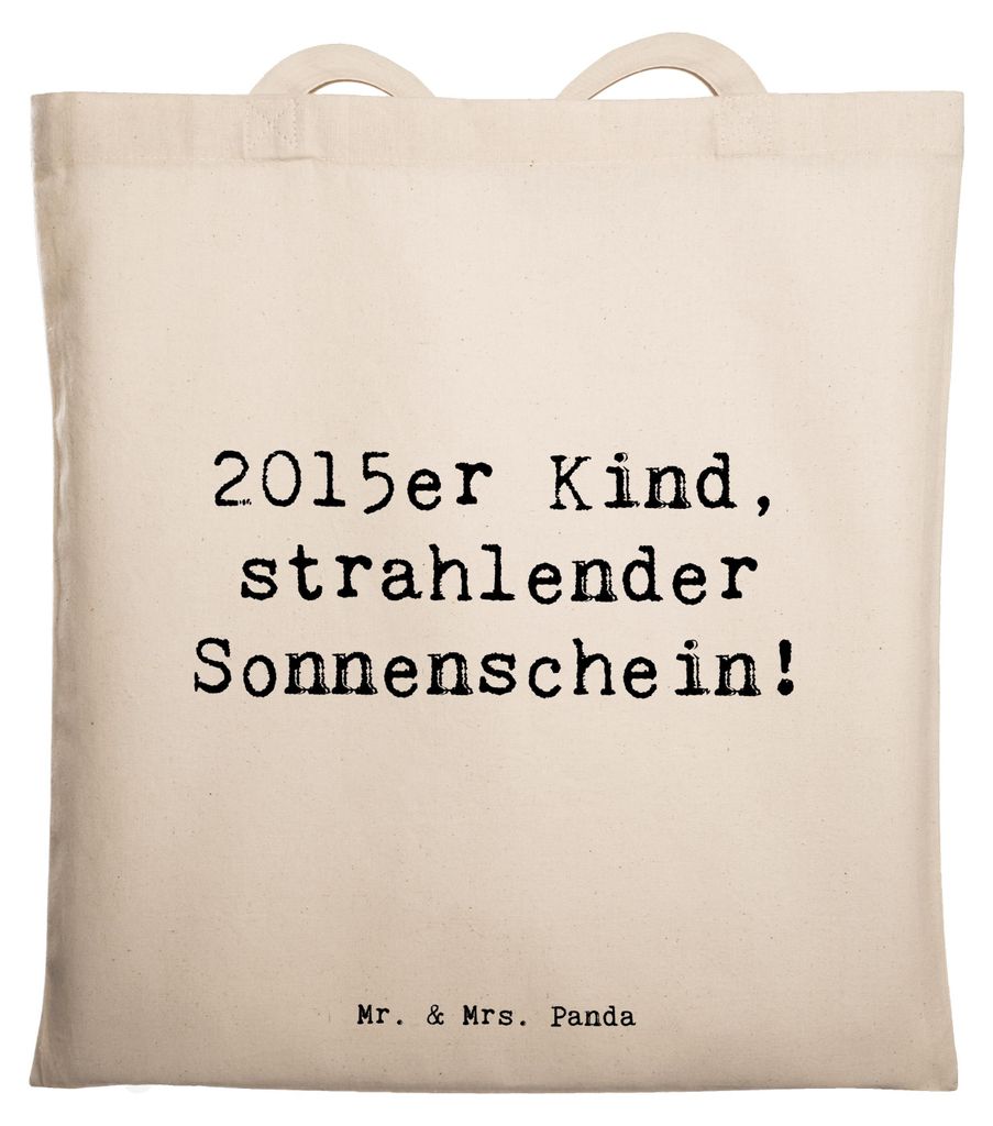 Mr. & Mrs. Panda Beutel Spruch 2015 Geburtstag Sonnenschein - Weiß - Geschenk, Tragetasche, Shopping Tasche, Geburtstagsparty, Geburtstagsjahr, Ge...