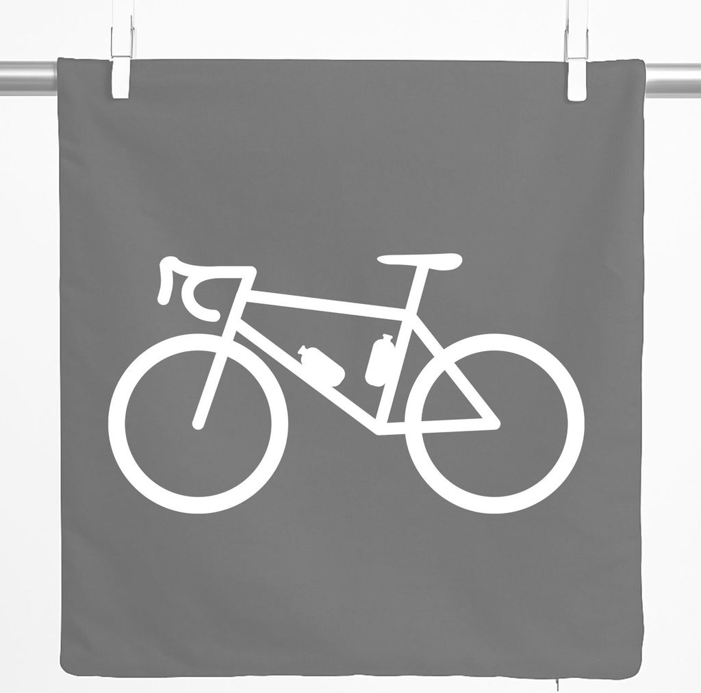Huuraa Kissenbezug Bike Fahrrad 40x40cm Steel Grey Baumwolle Dekokissenbezug Geschenkidee