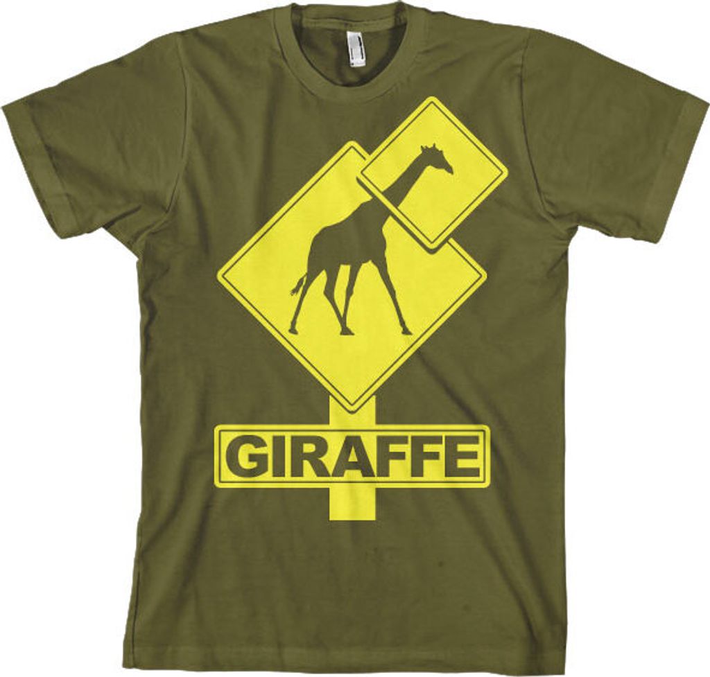 Giraffe Sign T-Shirt - Small - Olive