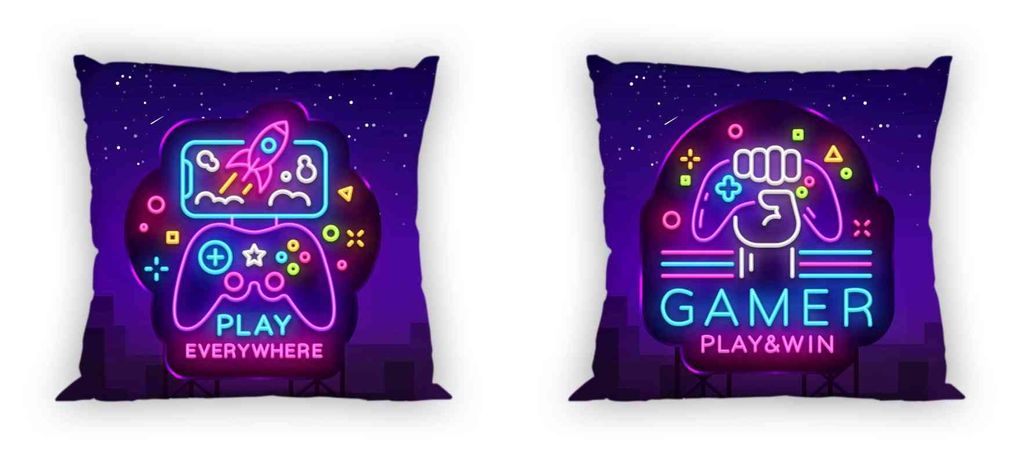 Obliečka na vankúš FARO Gamer Neon Bavlna, 40/40 cm Obrázok produktu 