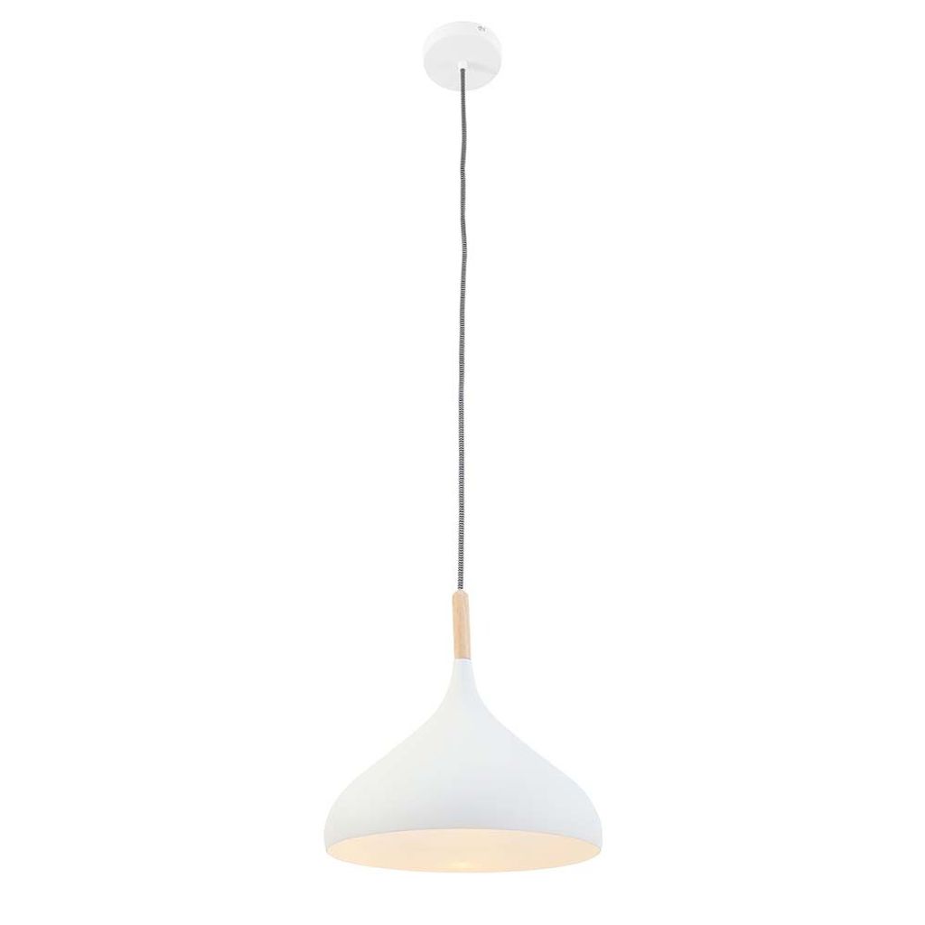 Steinhauer Pendelleuchte Bjorr 1-flammig Weiß Matt 33x33cm
