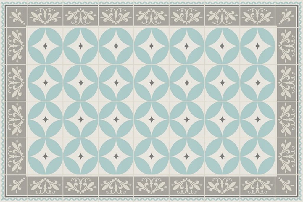 Outdoor-Vinylteppich Kacheln und Räder 150x225cm