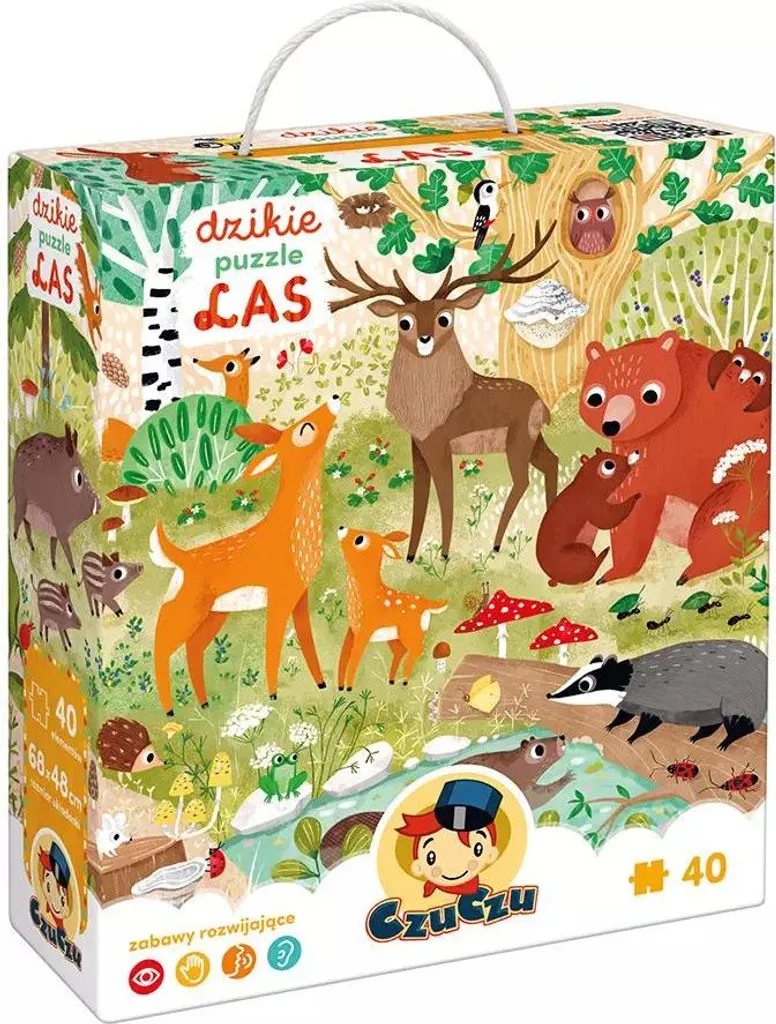 Puzzle Forêt Sauvage CzuCzu 92504 - Jeu Éducatif de 60 Pièces pour Enfant
