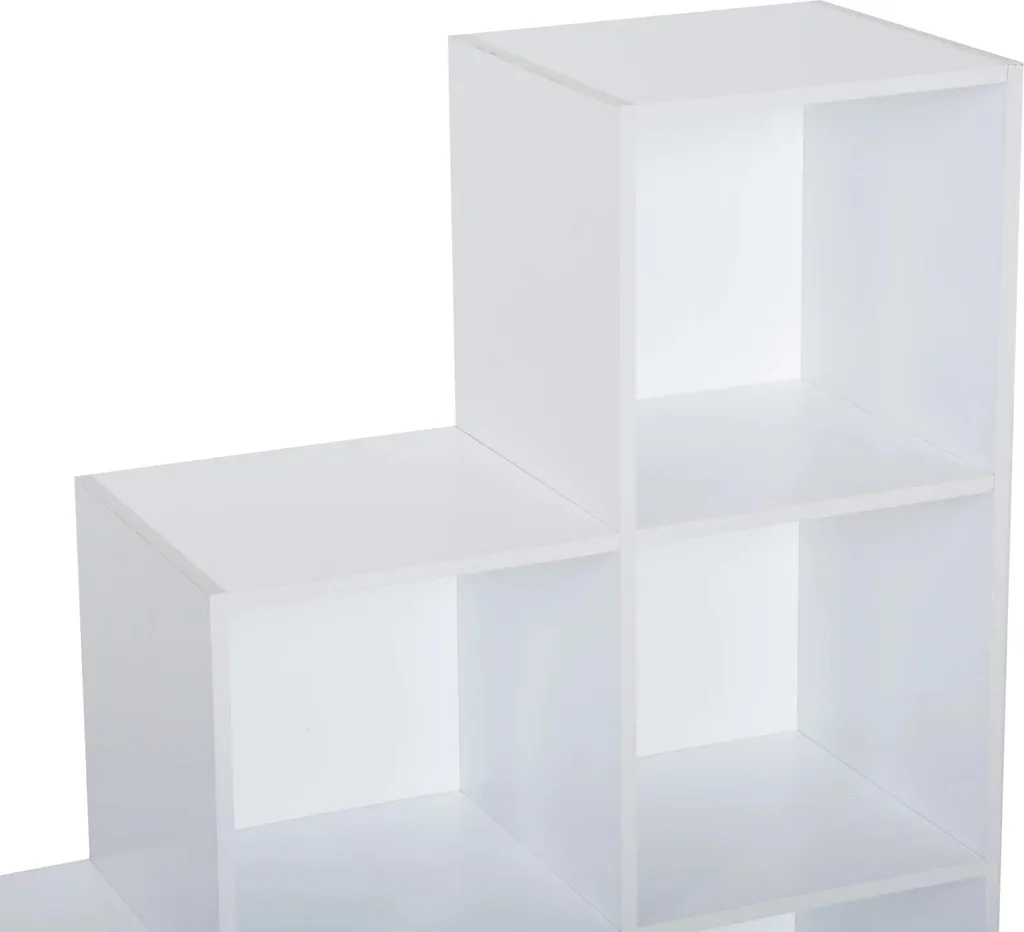 Étagère échelle 6 compartiments en bois blanc - Structure renforcée - 3