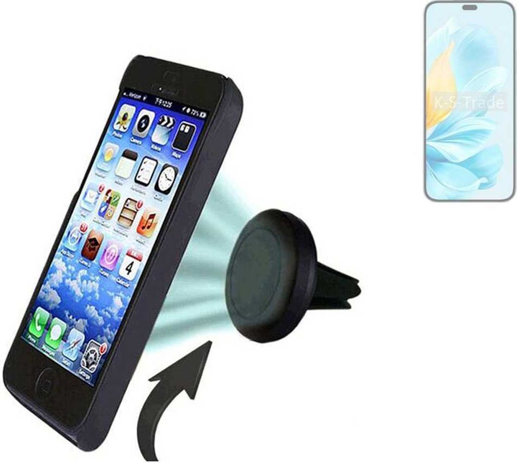 K-S-Trade Kompatibel mit Honor 200 Lite Auto Handy Halterung KFZ Halter Lüftungsgitterhalterung Air Vent mount Smartphone Halter
