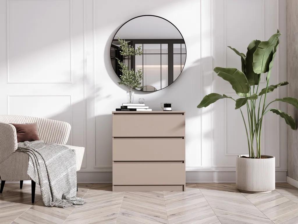 Commode de rangement 3 tiroirs caramel pour optimiser votre espace