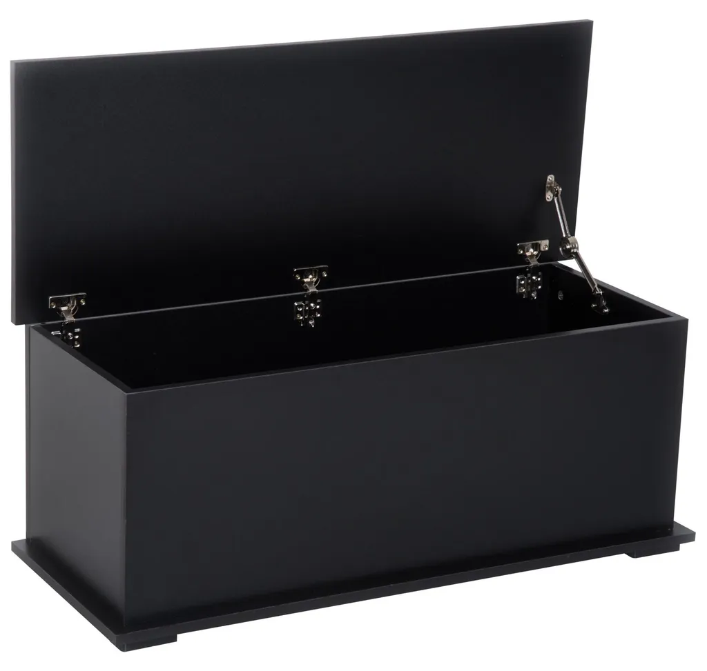 Optimisez votre espace avec ce coffre de rangement noir 100cm bois massif