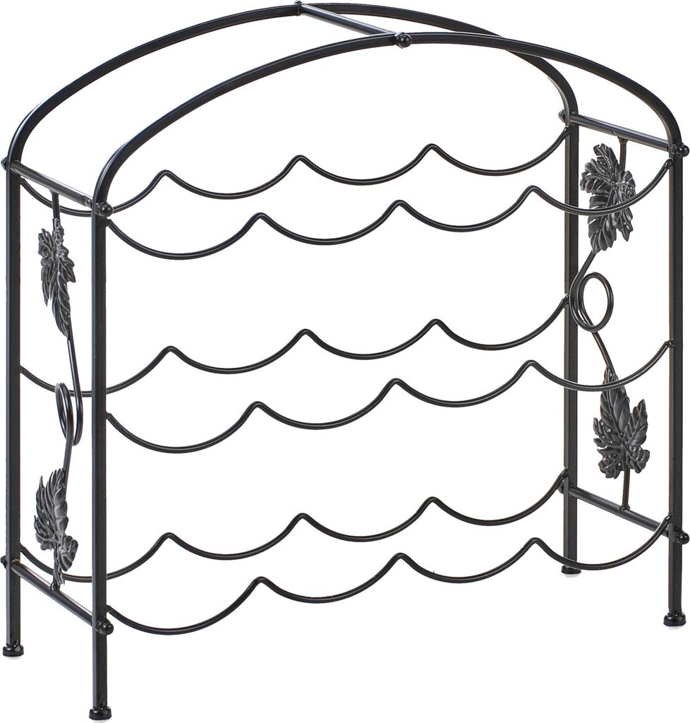BELIANI Weinregal Schwarz Eisen Metall 43 x 44 x 15 cm für 12 Weinflaschen Industrial Style Weinständer für Küche Esszimmer